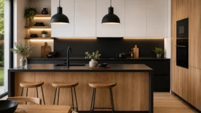 Cocina blanca y negra y madera: cómo combinar el trío perfecto sin recargar el espacio 2