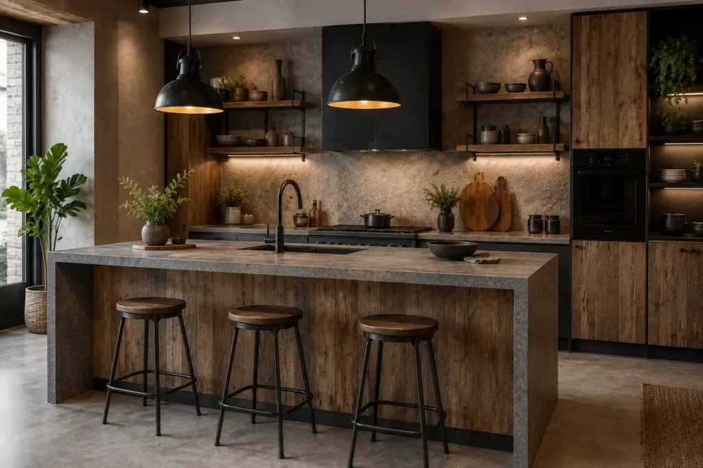 Inspírate: 10 cocinas negras y de madera con isla y cómo elegir el color de la encimera 6