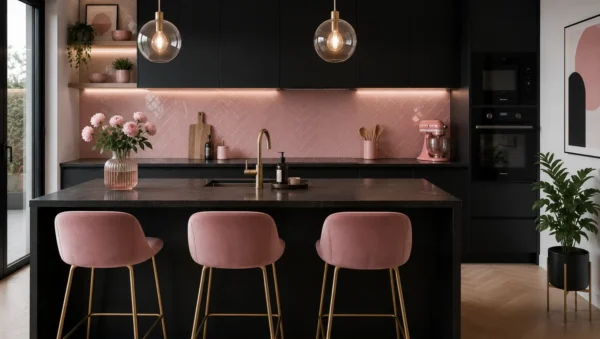 Cocinas en negro y rosa: cómo aplicar el contraste glam en tu decoración sin pasarte de frenada 1