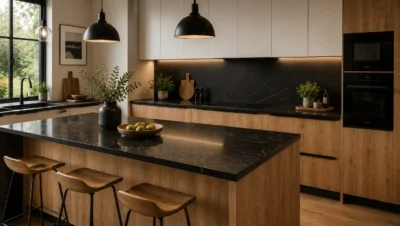 Muebles de madera y encimera negra: guía para combinar texturas y acertar con el material 4